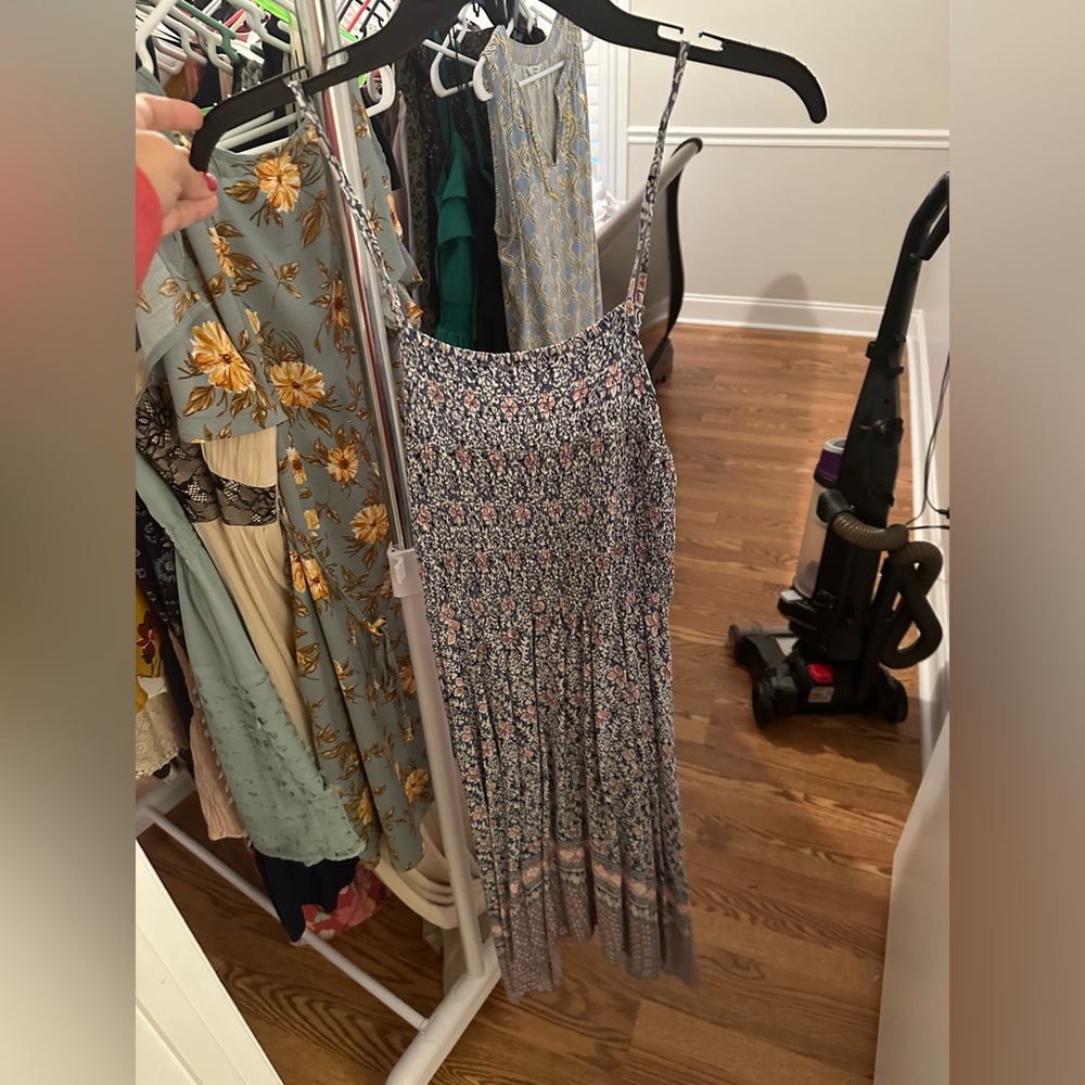 Pink and Blue Paisley Dress